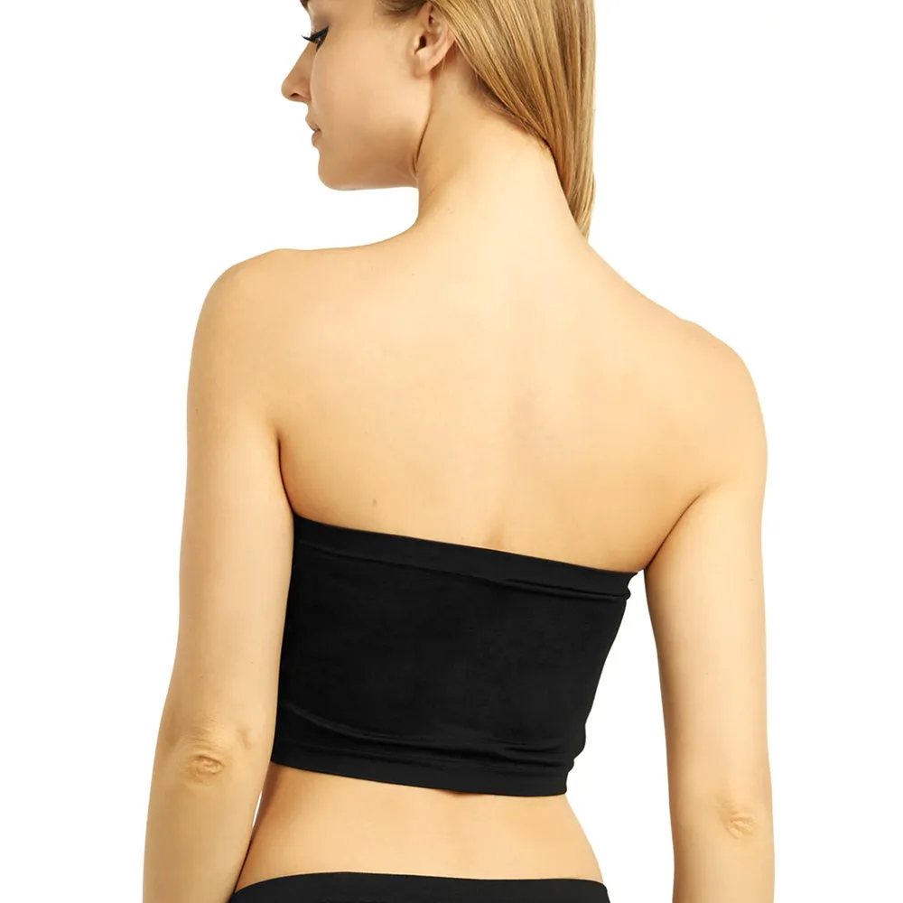 2 Women Seamless Strapless Bra Bandeau Fit Fashion Tube Top Sport Bra Yoga Shirt