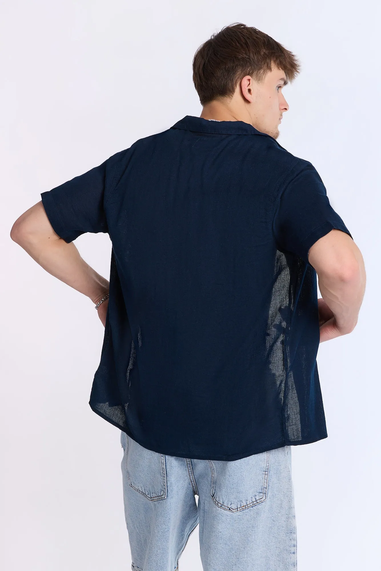Arsenic Mens Gauze Button-Up