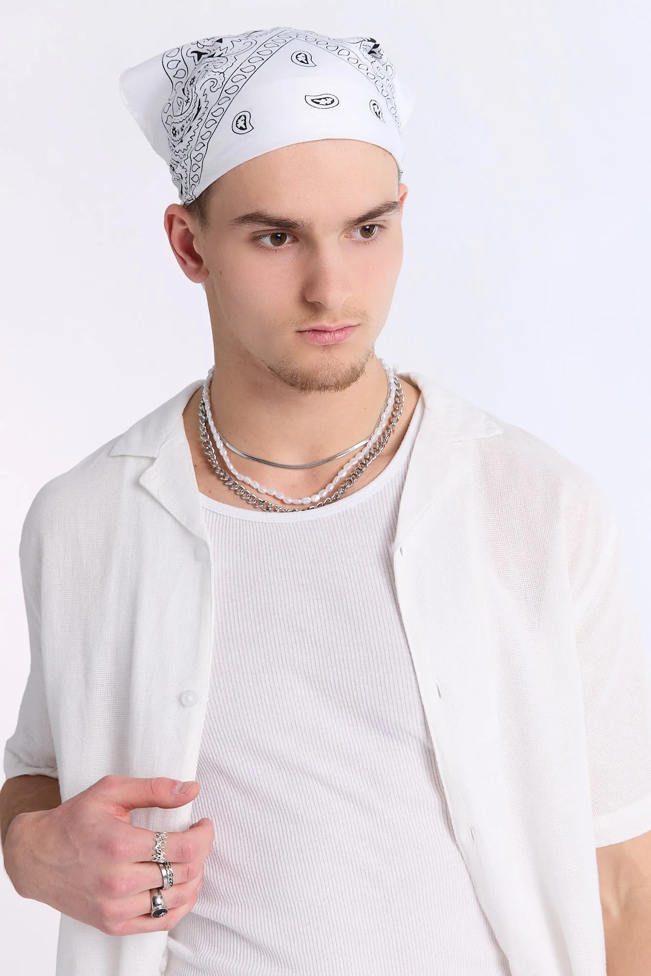 Arsenic Mens Gauze Button-Up