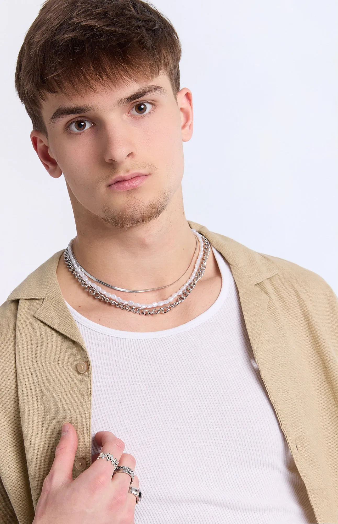 Arsenic Mens Gauze Button-Up