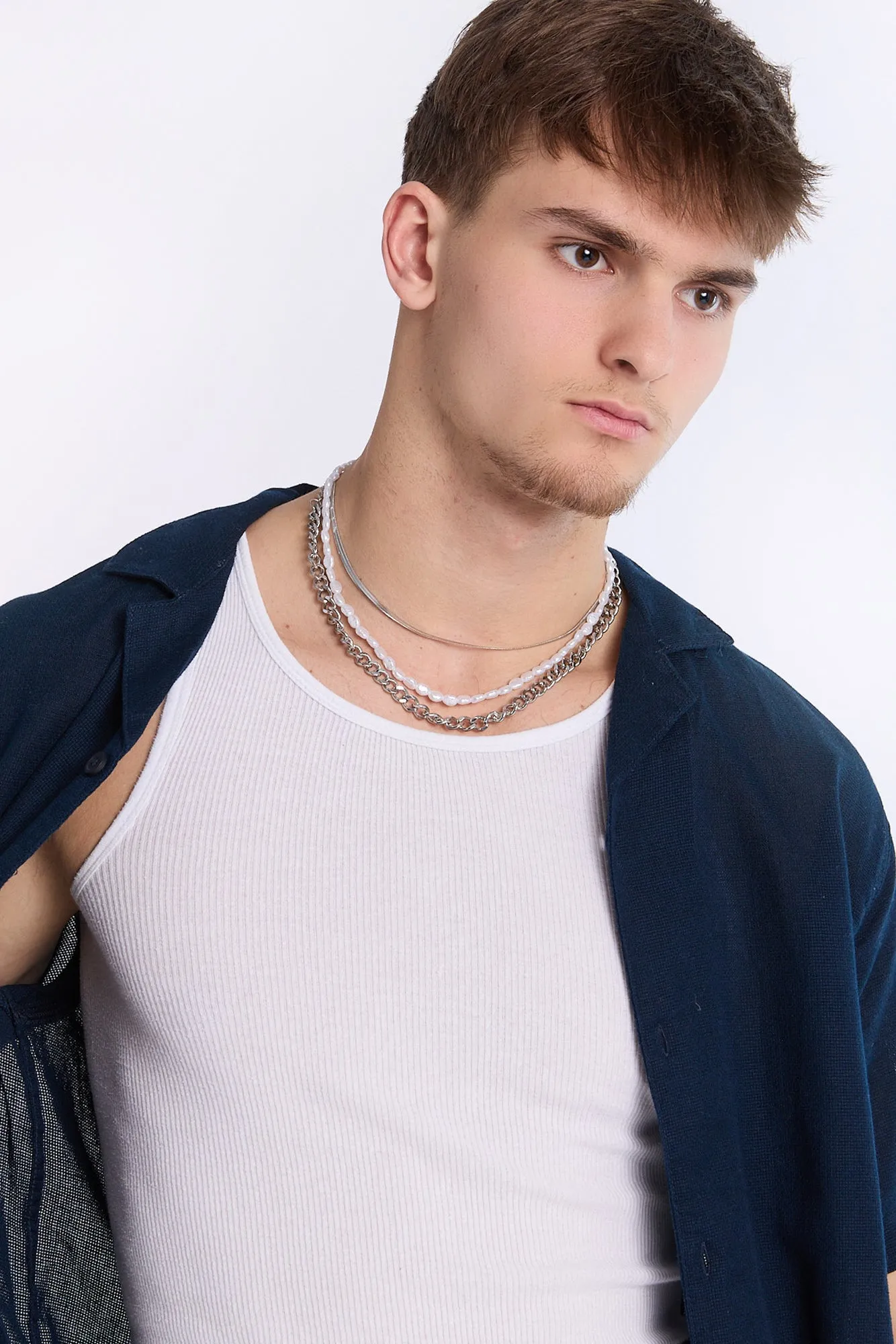 Arsenic Mens Gauze Button-Up