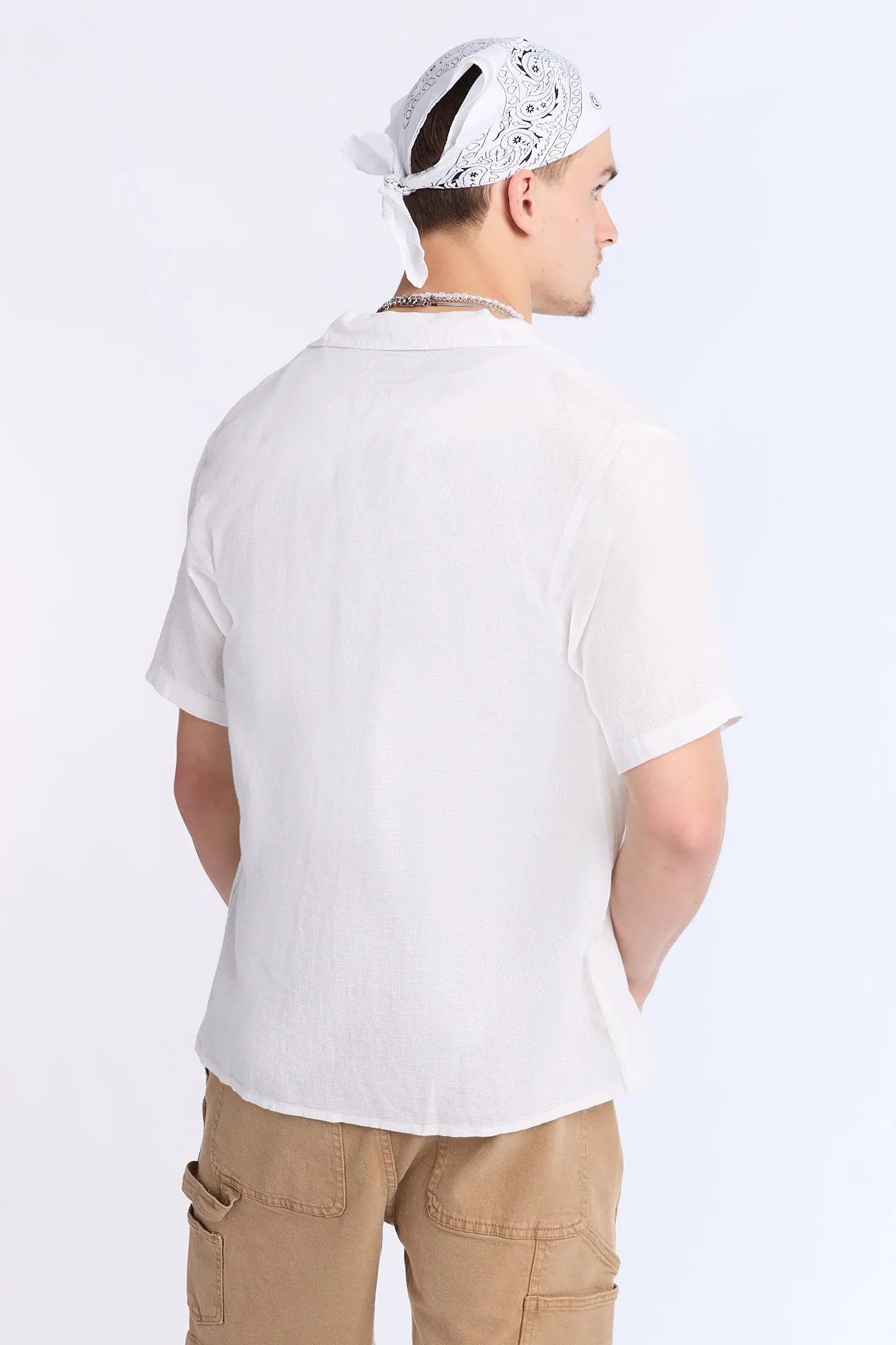 Arsenic Mens Gauze Button-Up