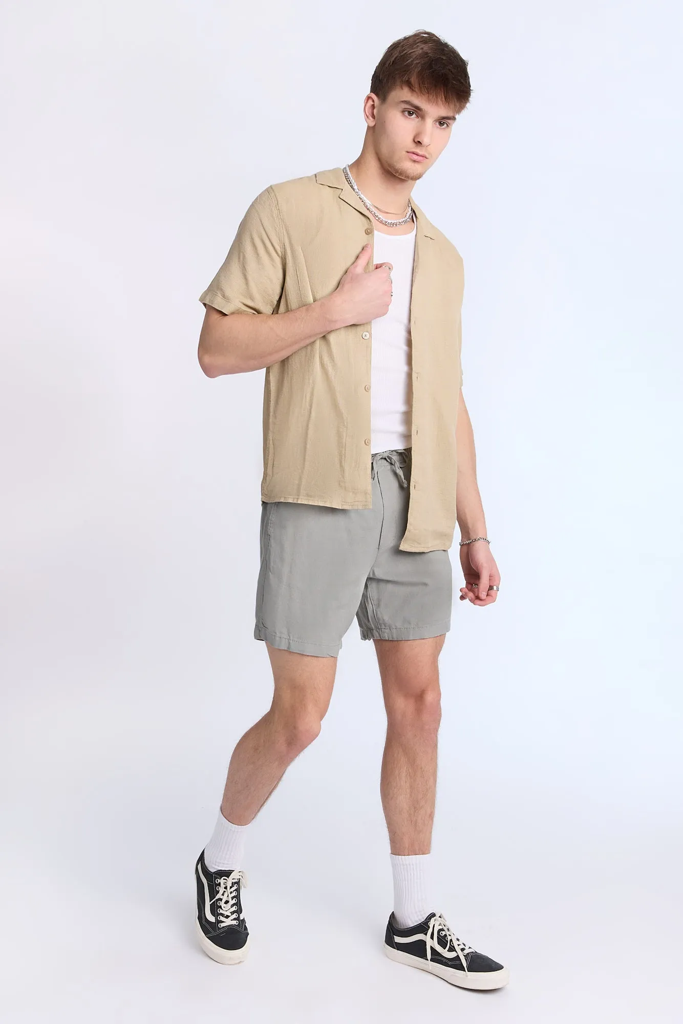 Arsenic Mens Gauze Button-Up