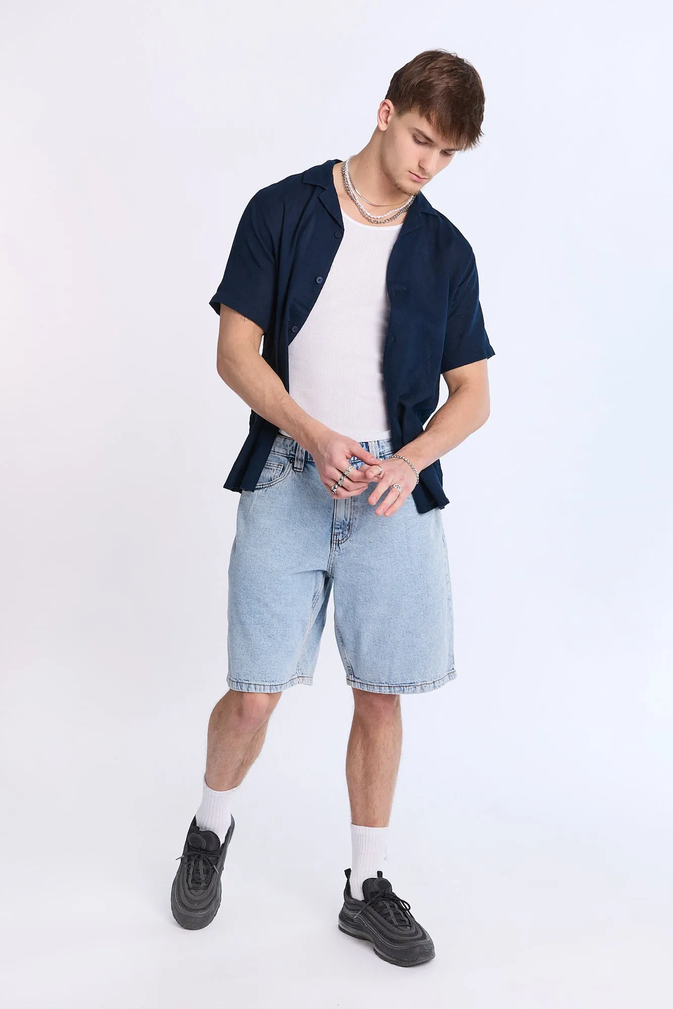 Arsenic Mens Gauze Button-Up