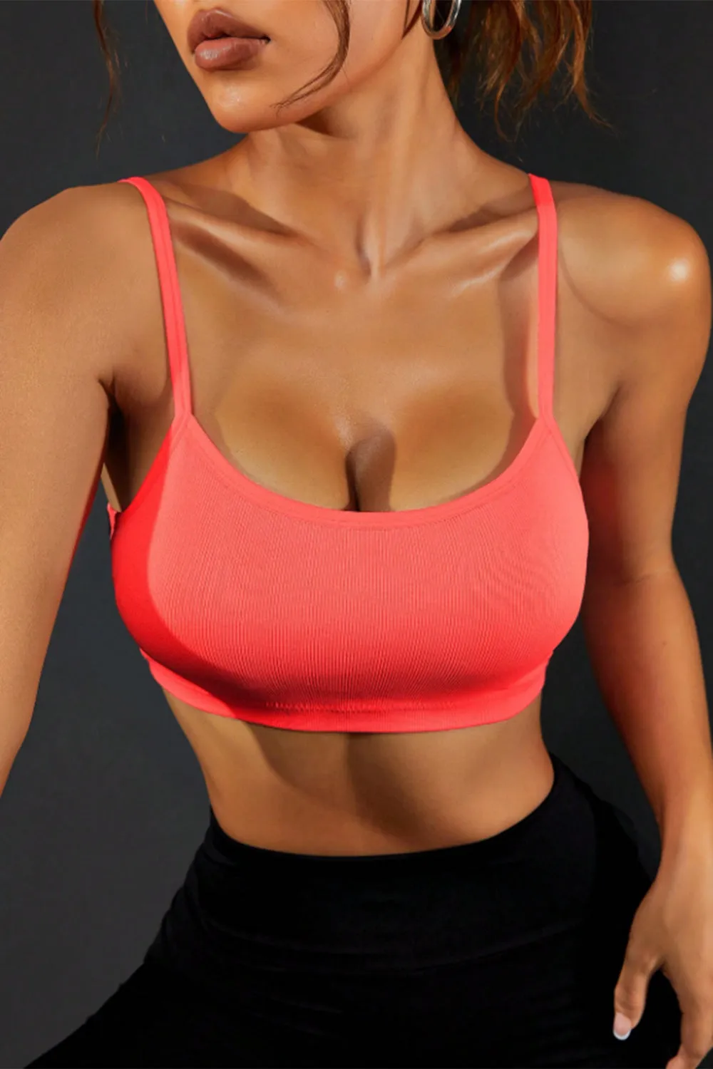 Coral Highly Stretchy Backless Sports Cami