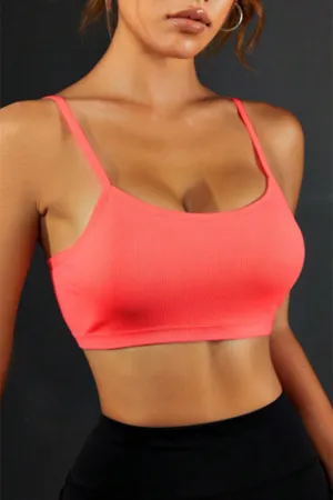Coral Highly Stretchy Backless Sports Cami