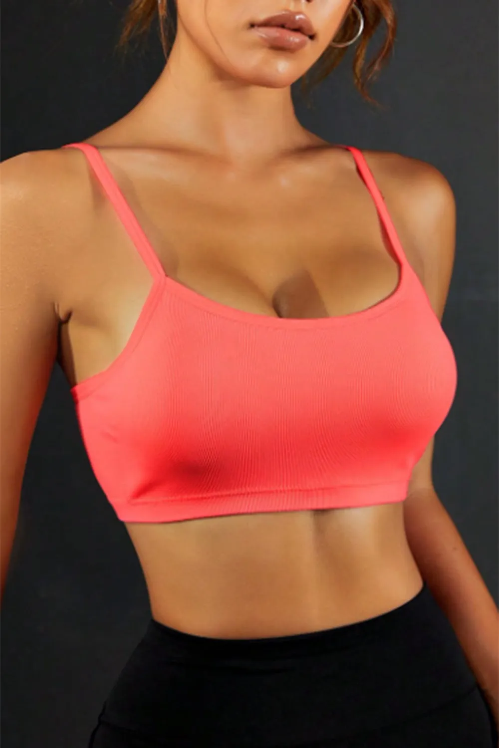 Coral Highly Stretchy Backless Sports Cami