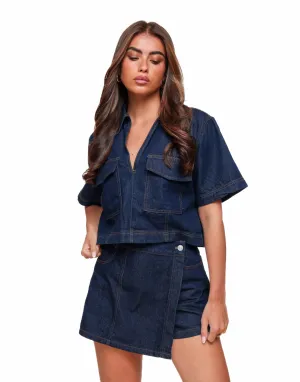 Donkerblauwe Denim SS - Set