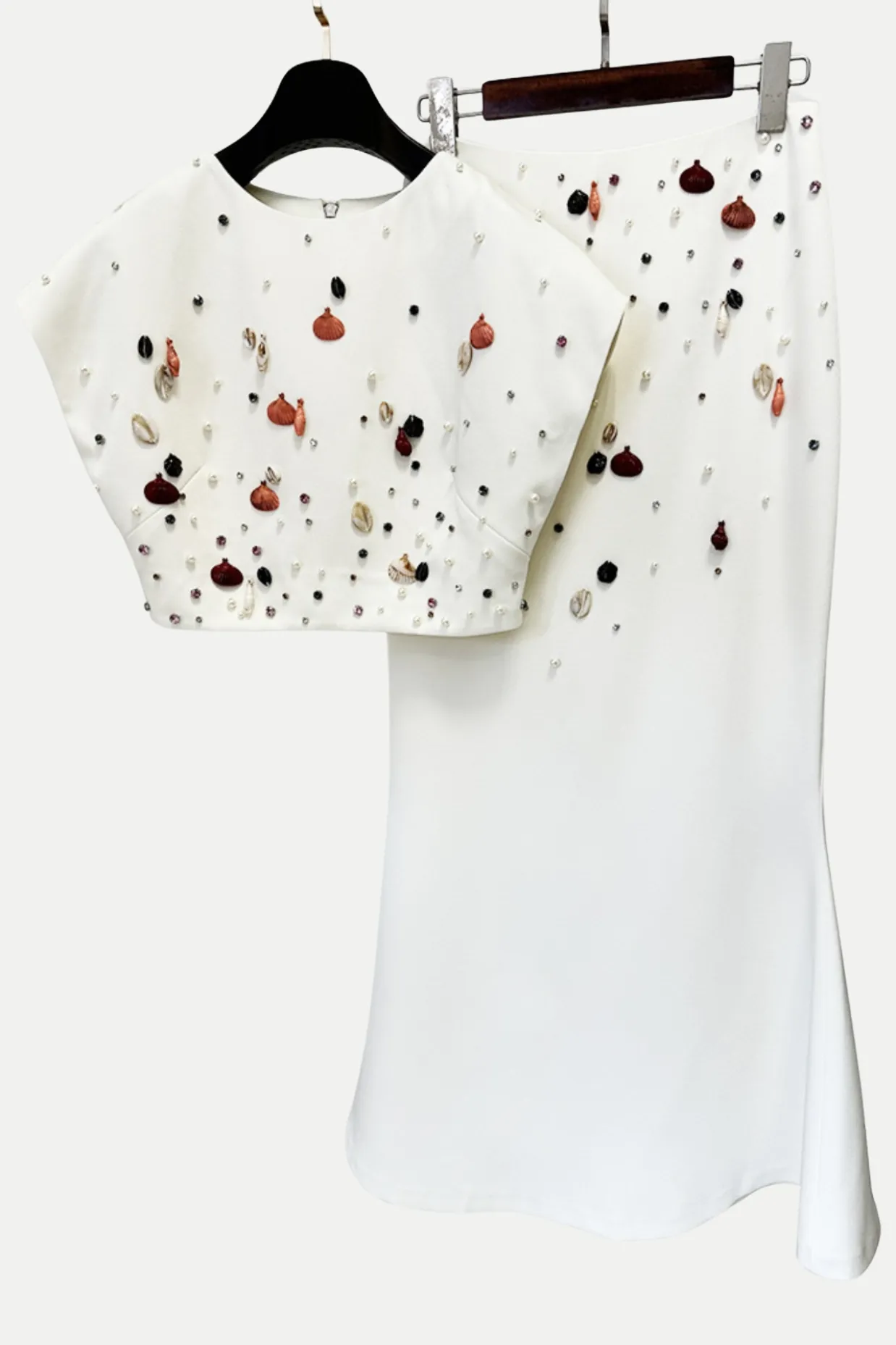 Elgine Shell Embellished Two Piece Set