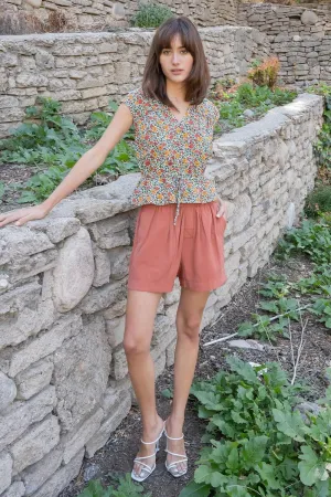 FLOWING PAPERBAG SHORTS - DUSTY CLAY