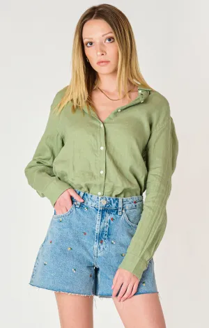 Green Button Up Blouse