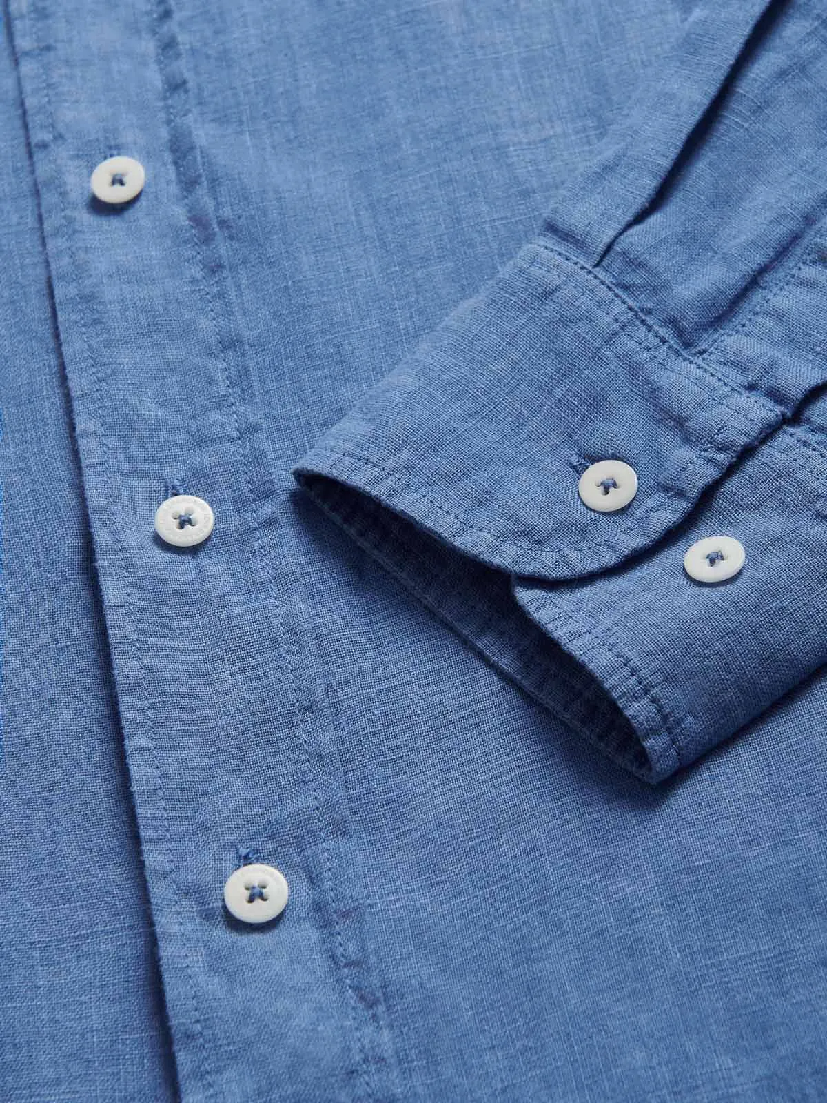 Men's Deep Blue Andros Linen Shirt