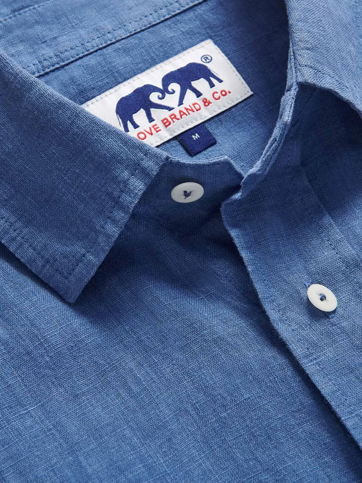 Men's Deep Blue Andros Linen Shirt