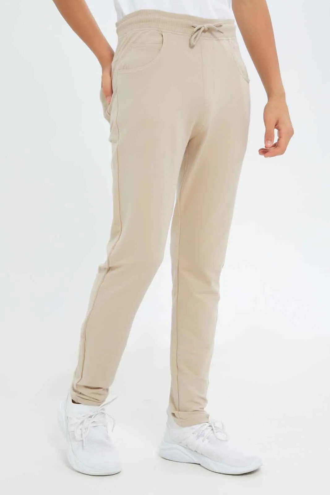 Senior Boys Beige Stretch Active Pant