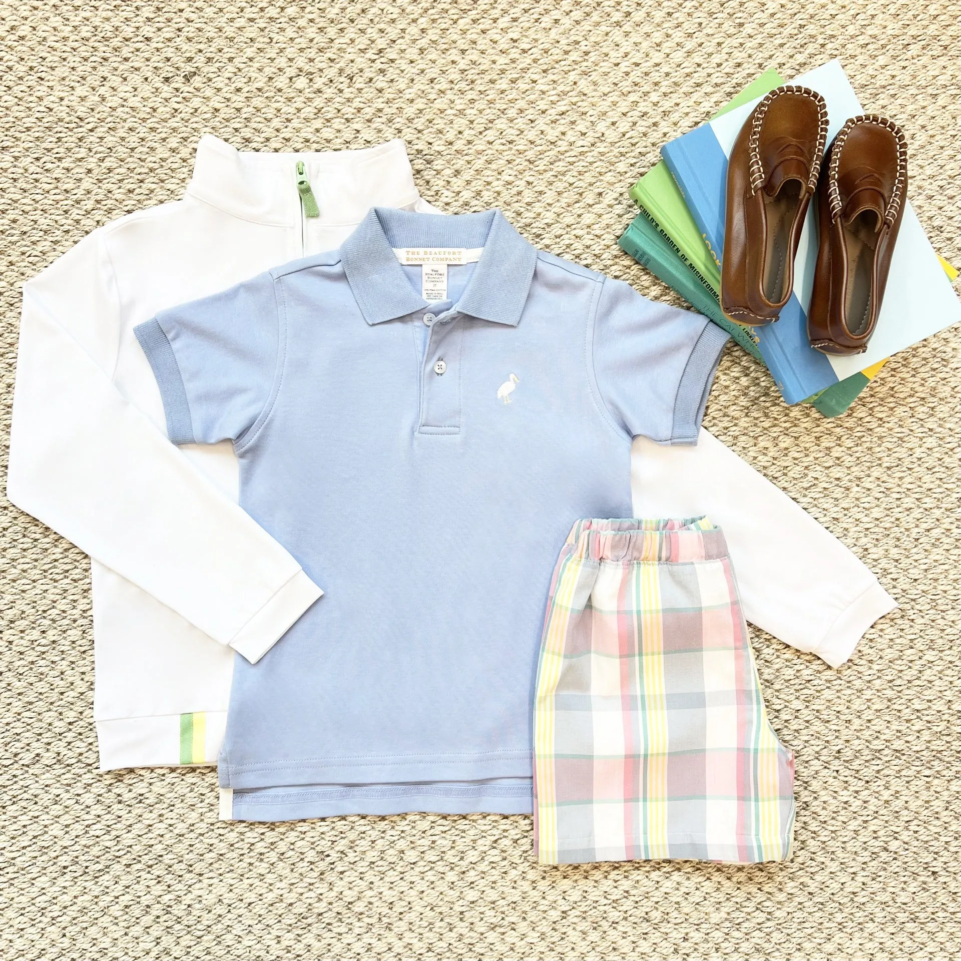 Shelton Shorts - Tennis Pro Plaid with Turks Teal Stork