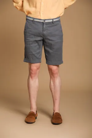 Torino Oxford bermuda chino uomo in twill di lino e cotone slim fit