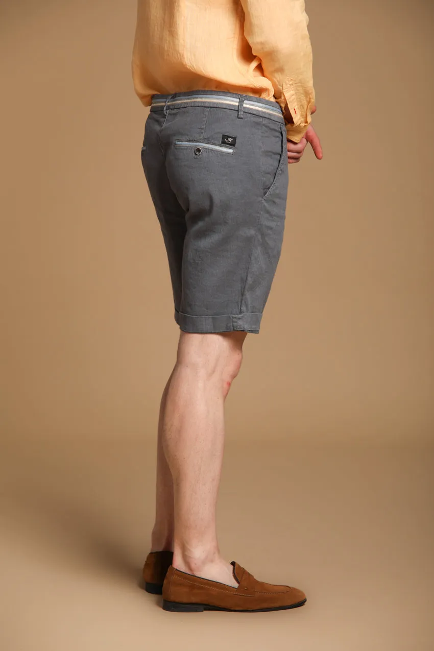Torino Oxford bermuda chino uomo in twill di lino e cotone slim fit