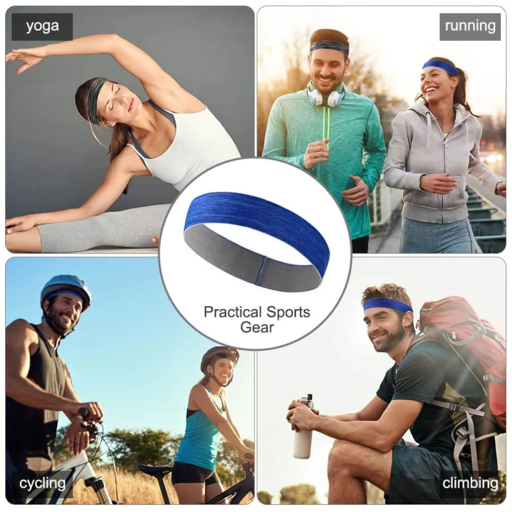 Vbiger Sports Headband Stretchy Sweatbands Workout Headbands for Running, Training, Yoga, 3-Pack
